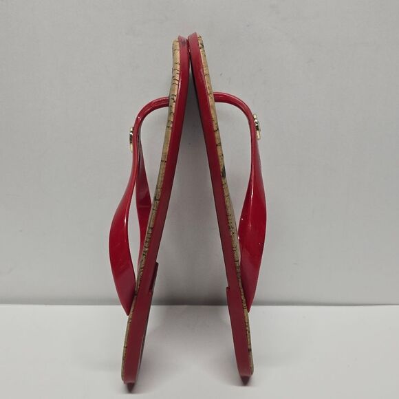 Michael Kors Red Jelly Cork Thong Sandals Flip Flops Women's 9 - Picture 5 of 8